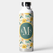 Yellow Daisy Blume Pattern Trinkflasche (links)