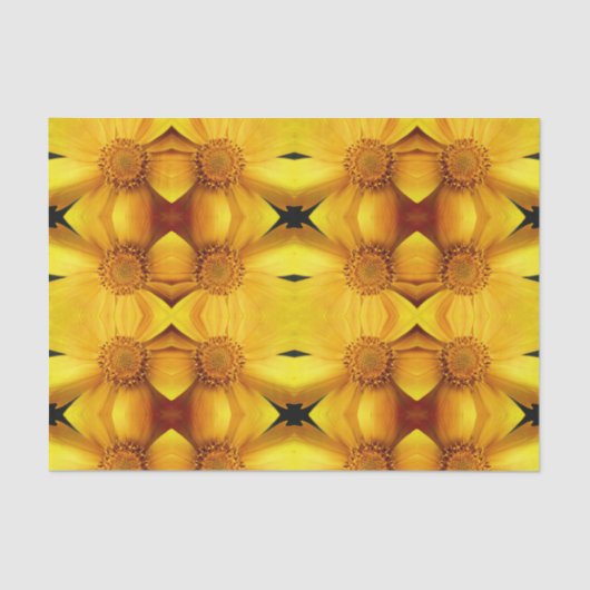 Yellow Daisy Blume Petal Abstrakt Decoupage Seidenpapier (Vorderseite)