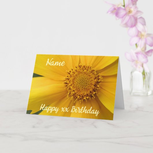 Yellow Daisy Blume Petals Personalisiert Geburtsta Karte (Orchidee)