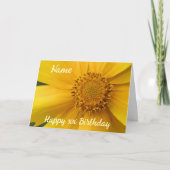 Yellow Daisy Blume Petals Personalisiert Geburtsta Karte (Vorderseite)