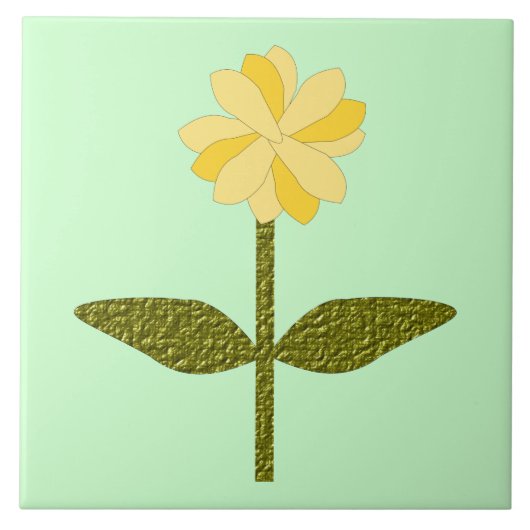 Yellow Daisy Blume Tile Fliese (Vorderseite)
