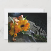 Yellow Daisy Blume Wedding RSVP Karte (Rückseite)