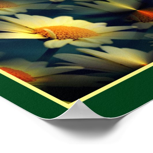 Yellow Daisy Blumen Mirror Abstrakt Poster (Ecke)