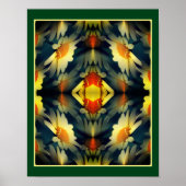 Yellow Daisy Blumen Mirror Abstrakt Poster (Vorne)