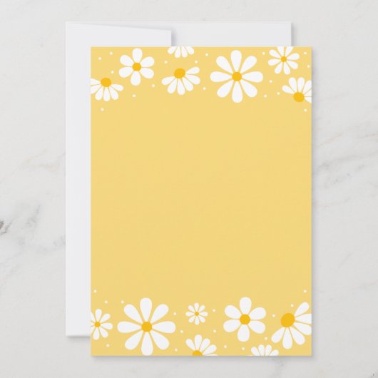 Yellow Daisy Boho Zweiter Geburtstag Einladung (Rückseite)