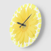 Yellow Daisy Clock Große Wanduhr (Winkel)