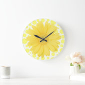 Yellow Daisy Clock Große Wanduhr (Zuhause)