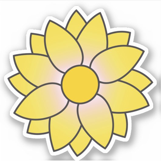 Yellow Daisy Decorative Sticker (Vorderseite)