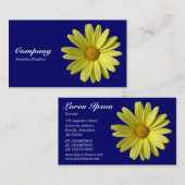 Yellow Daisy - Deep Navy Visitenkarte (Vorne/Hinten)
