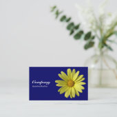 Yellow Daisy - Deep Navy Visitenkarte (Stehend Vorderseite)