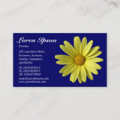 Yellow Daisy - Deep Navy Visitenkarte (Rückseite)