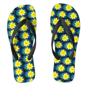 Yellow Daisy Delights Flip Flops Badesandalen