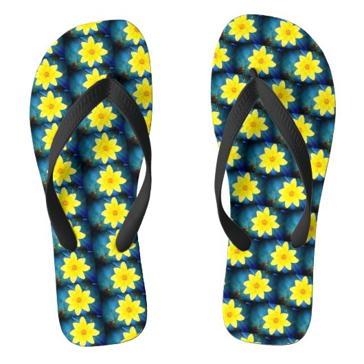 Yellow Daisy Delights Flip Flops Badesandalen (Fußbett)