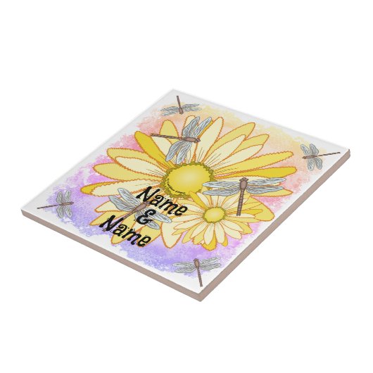 Yellow Daisy Fliese (Seite)