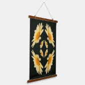 Yellow Daisy Flower Close Up Abstract Wandteppich Mit Holzrahmen (Gewinkelt)