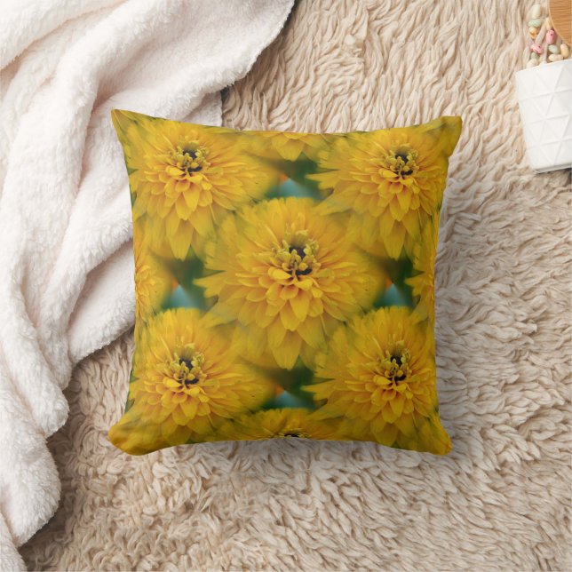 Yellow Daisy Flower Nature Pattern Kissen (Decke)