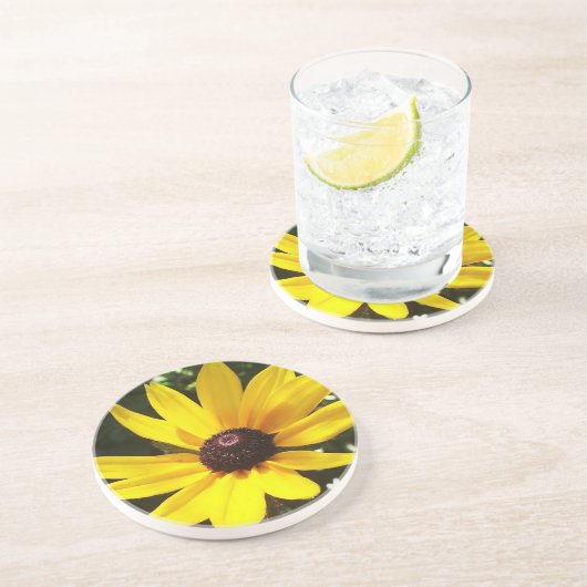 Yellow Daisy Getränkeuntersetzer (Seite)