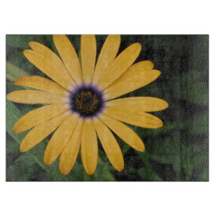 Yellow Daisy Glas Cutting Board Schneidebrett