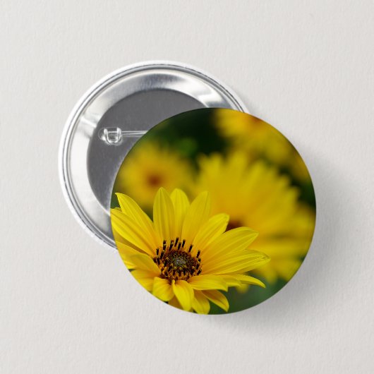 Yellow Daisy Helenium Abzeichen Button (Vorne & Hinten)