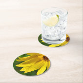 Yellow Daisy Helenium Runder Pappuntersetzer (Vor Ort)