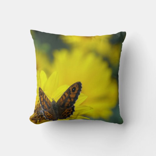 Yellow Daisy Helenium Throw Cushion Kissen (Vorderseite)