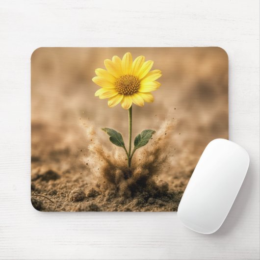 Yellow Daisy in Dirt Explosion Mousepad (Mit Mouse)