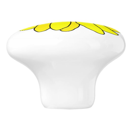 Yellow Daisy Keramikknauf (Seitenansicht)