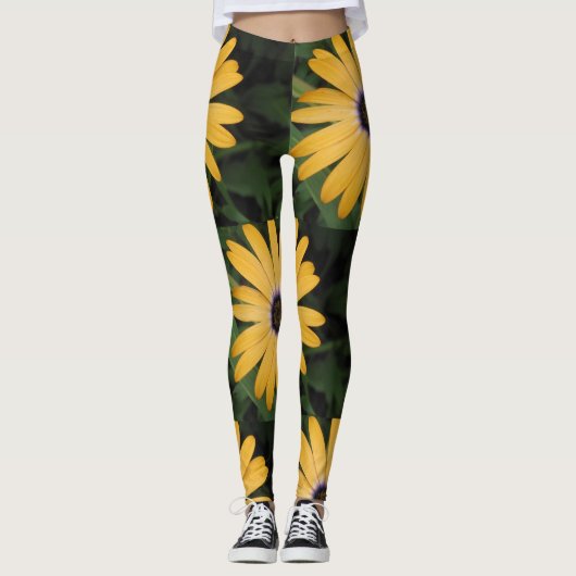 Yellow Daisy Leggings (Vorderseite)