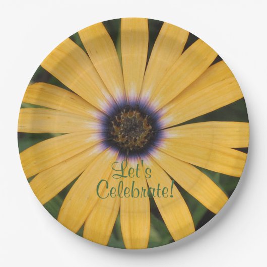 Yellow Daisy Let's Celebrate Pappteller (Vorderseite)