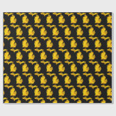 Yellow Daisy Michigan Silhouette Geschenkpapier (Flach)