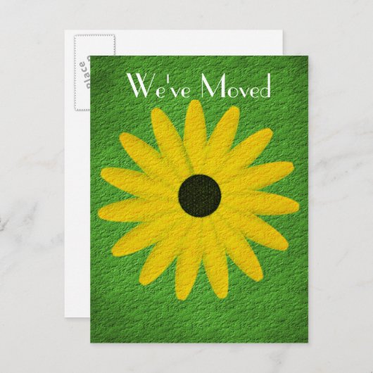 Yellow Daisy New Address Floral Art Postkarte (Vorne/Hinten)