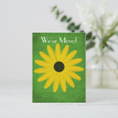 Yellow Daisy New Address Floral Art Postkarte (Stehend Vorderseite)