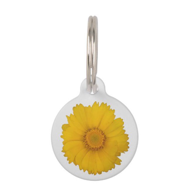 Yellow Daisy Pet Tag Haustiermarke (Vorderseite)