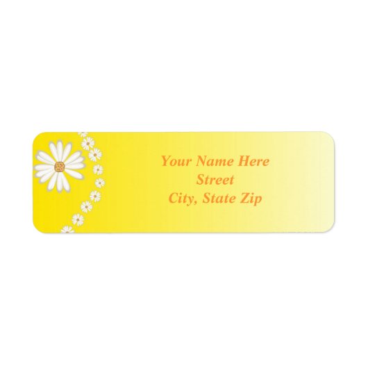 Yellow Daisy Return Address Label (Vorne)