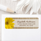 Yellow Daisy Rustic Burlap-Adresse (Insitu)