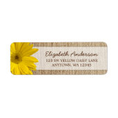 Yellow Daisy Rustic Burlap-Adresse (Vorne)