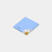 Yellow Daisy Stylish Floral Blue Post-it Klebezettel (angewinkelt)