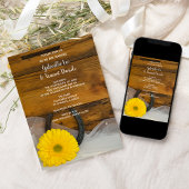 Yellow Daisy und Horseshoe Country Western Wedding Einladung