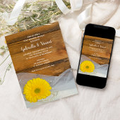 Yellow Daisy und Pearl Country Post Wedeling Einladung