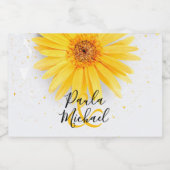 Yellow Daisy Wedding Celebration Mini Schaumweinetikett (Einzelnes Label)