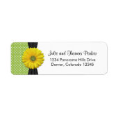 Yellow Daisy Wedding Return Address Label (Vorne)