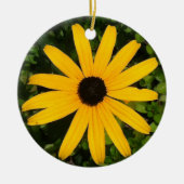 Yellow Daisy Wildblume Fotografie Keramik Ornament (Vorne)