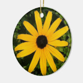 Yellow Daisy Wildblume Fotografie Keramik Ornament (Links)