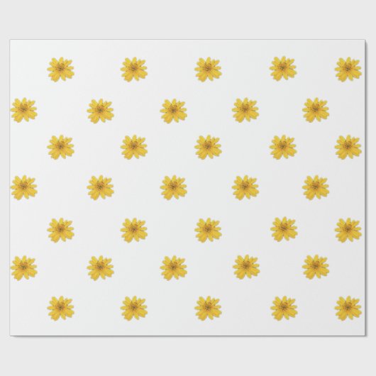 Yellow Daisy Wrapping Paper Geschenkpapier (Flach)