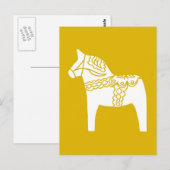 Yellow Dala Horse Postkarte (Vorne/Hinten)