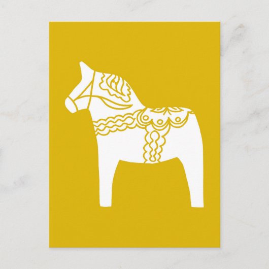 Yellow Dala Horse Postkarte (Vorderseite)