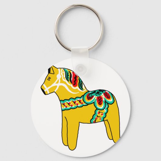 Yellow Dala Horse Schlüsselanhänger (Vorderseite)