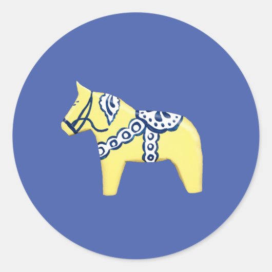 Yellow Dala Horse Sticker (Vorderseite)