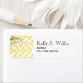 Yellow Damask Address Address Labels (Insitu)