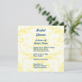 Yellow Damask Background Bridal Dusche Einladung (Stehend Vorderseite)